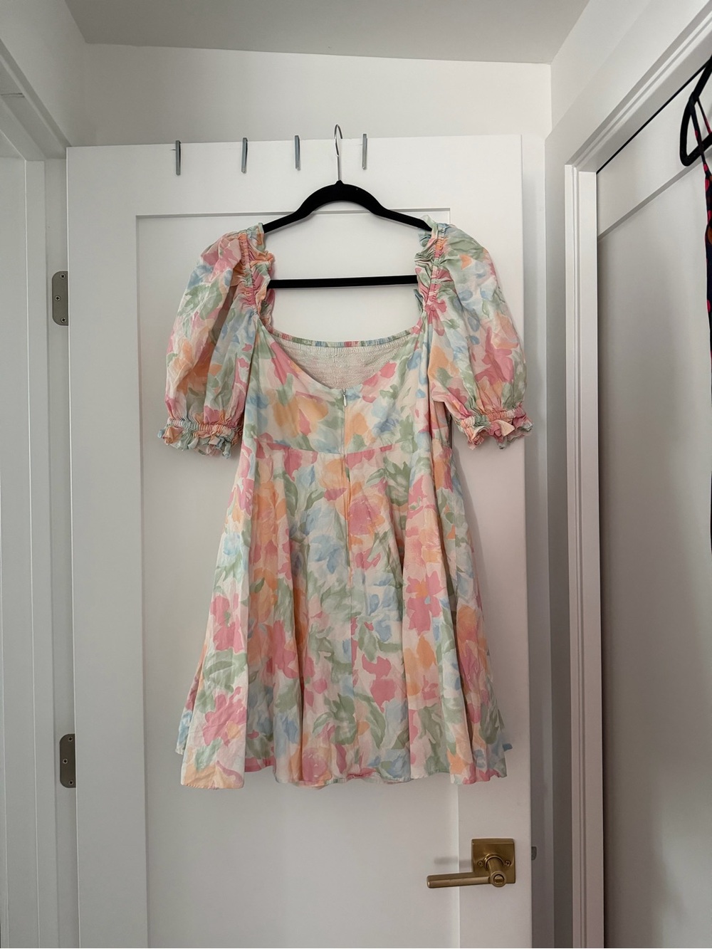 Selkie Grapefruit Floral Puff Dress - Picture 2 of 5